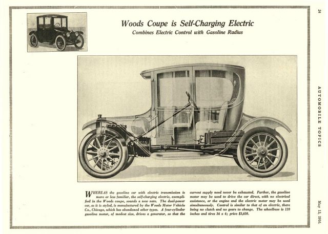 https://commons.wikimedia.org/wiki/OODS Electric Woods Coupe is Self-Charging Electric Woods Motor Vehicle Co. Chicago, ILL