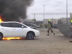 Pronađen najbezbedniji način za gašenje požara na električnim automobilima? Foto: youtubeprintscreen